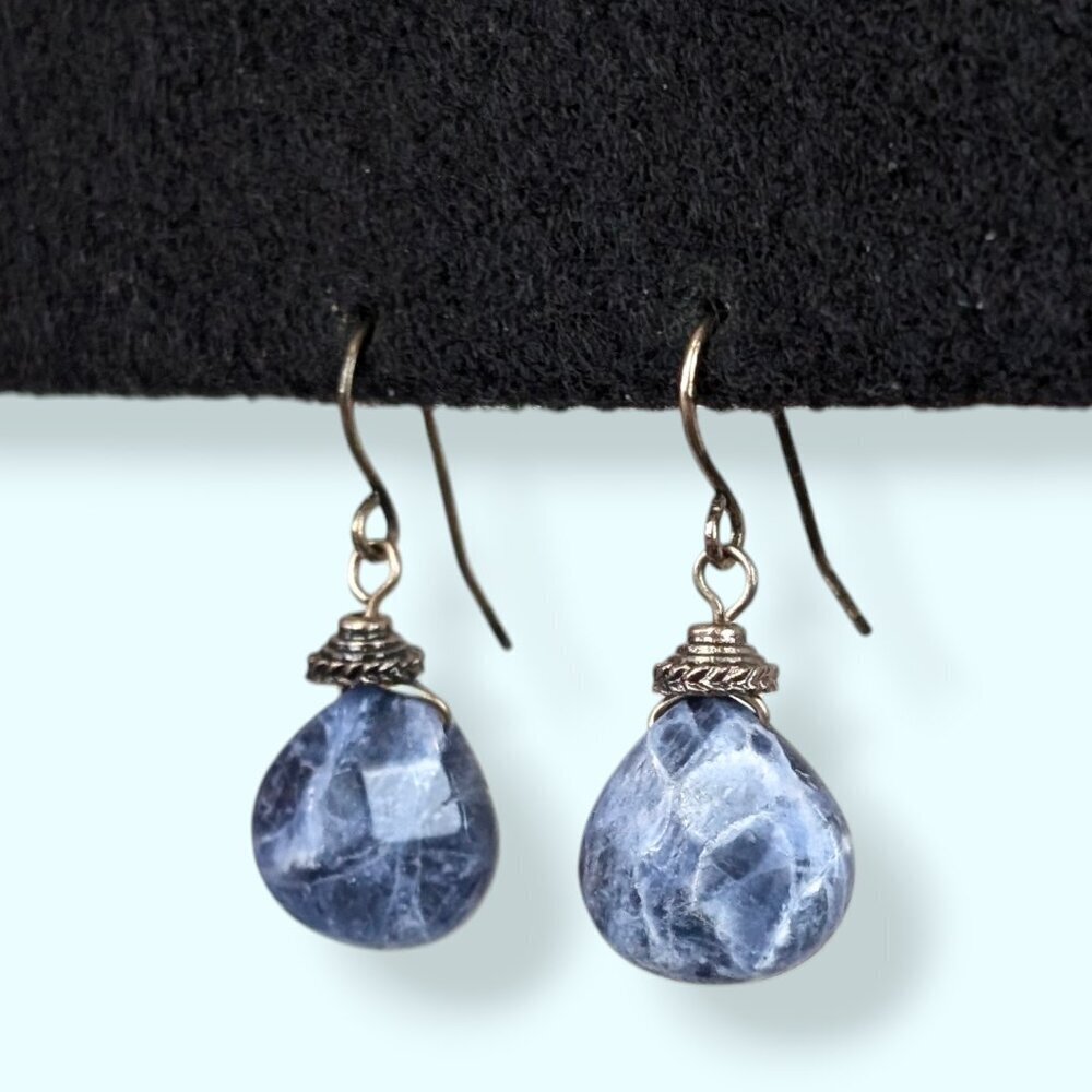 V. Faceted Sodalite Dangling Earrings